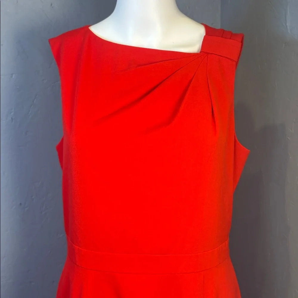 Elegant Red Sleeveless Dress TAHARI Arthur Levine size 10 above knee - Picture 2 of 9